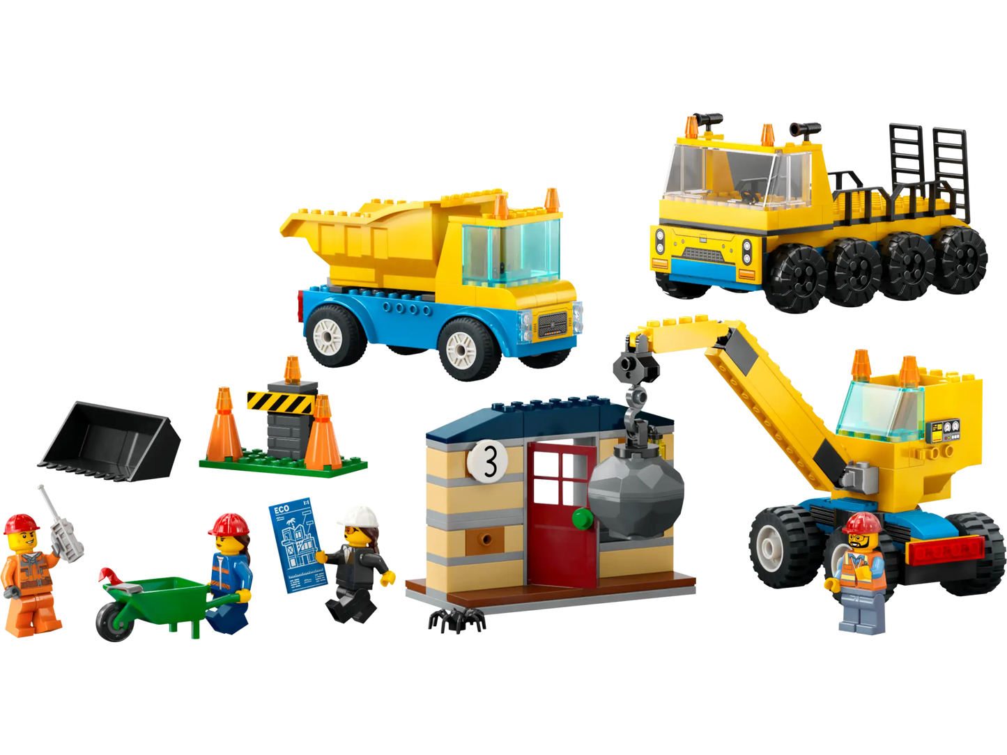 LEGO® City Construction Trucks and Wrecking Ball Crane (60391)