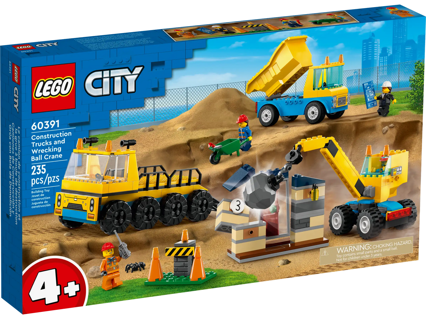 LEGO® City Construction Trucks and Wrecking Ball Crane (60391)