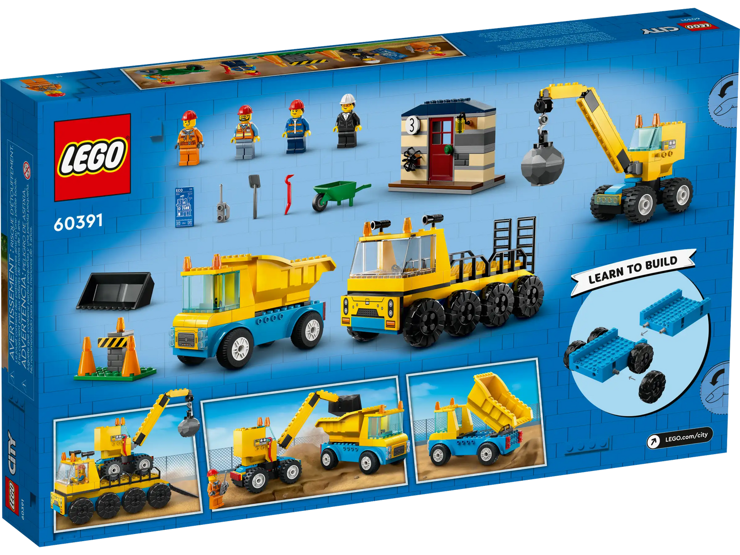 LEGO® City Construction Trucks and Wrecking Ball Crane (60391)